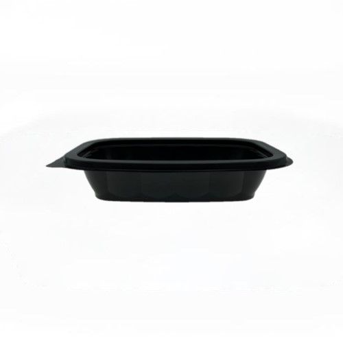 Black microwavable rectangular plastic container