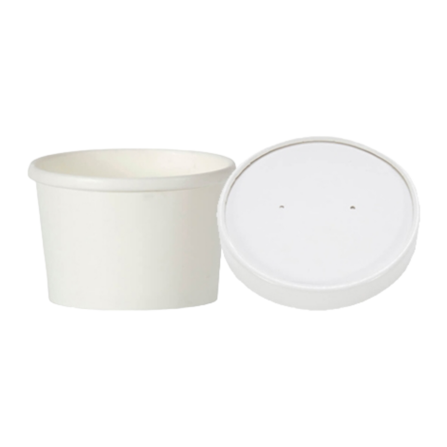8oz White Soup Container & Lid Combo