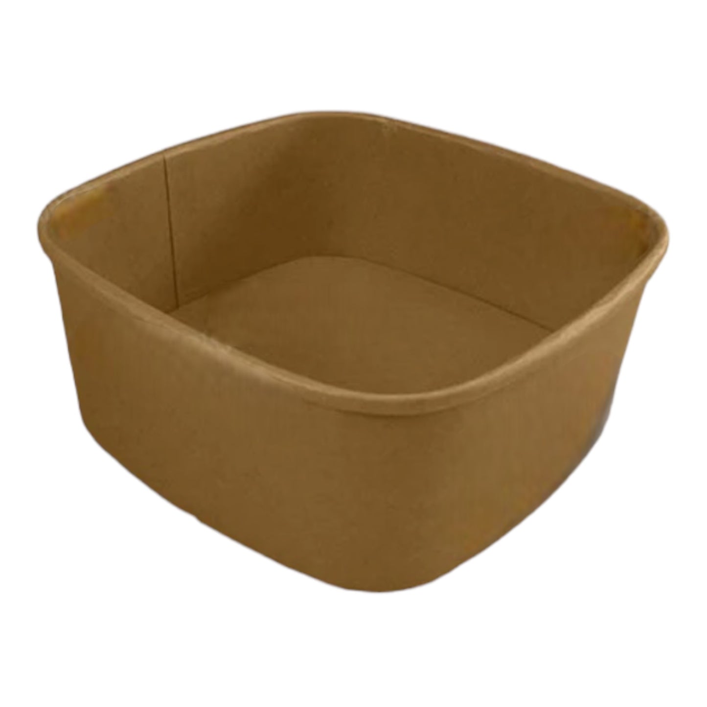 Brown square shaped kraft paper bowl