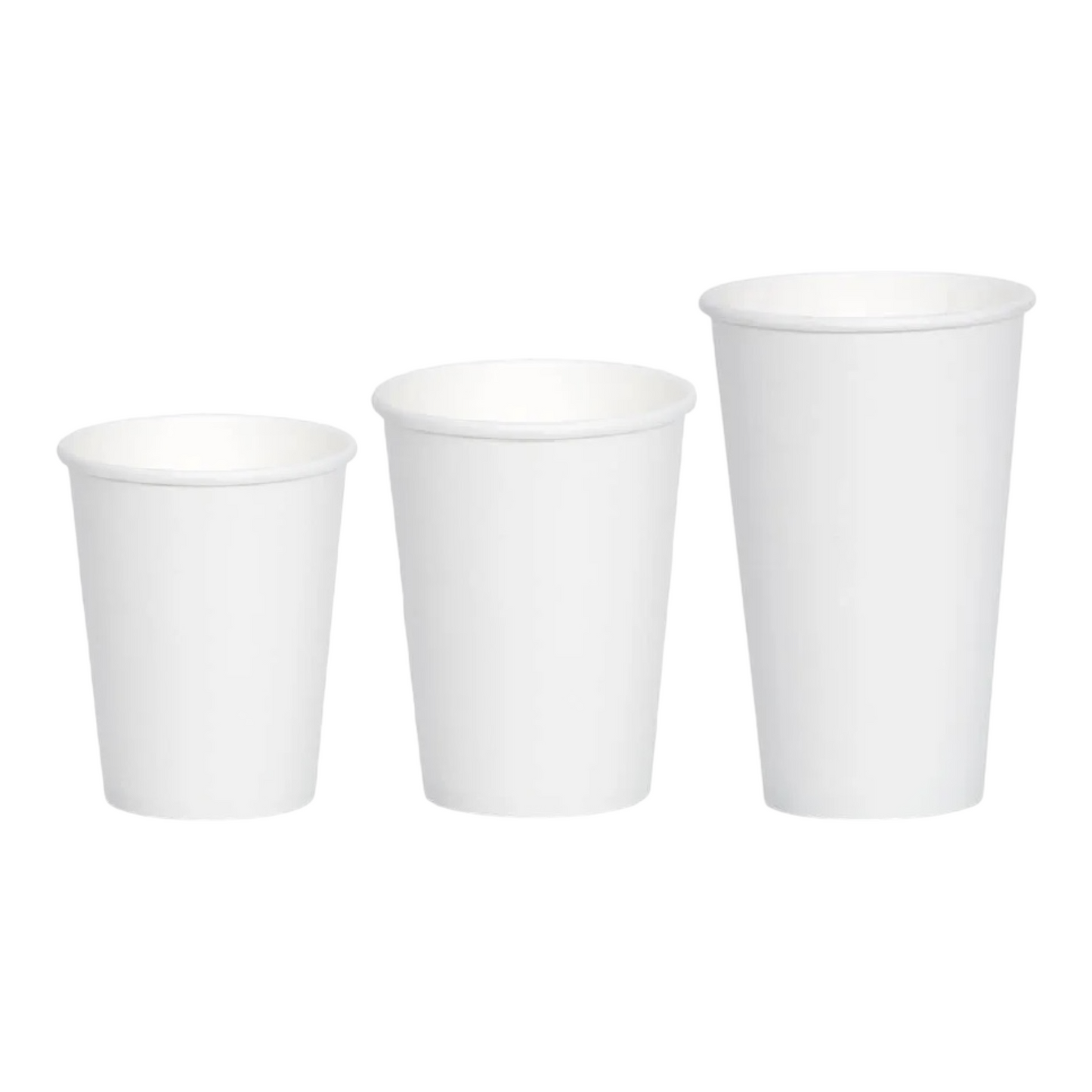Single Wall White Paper Cups (3 Sizes)