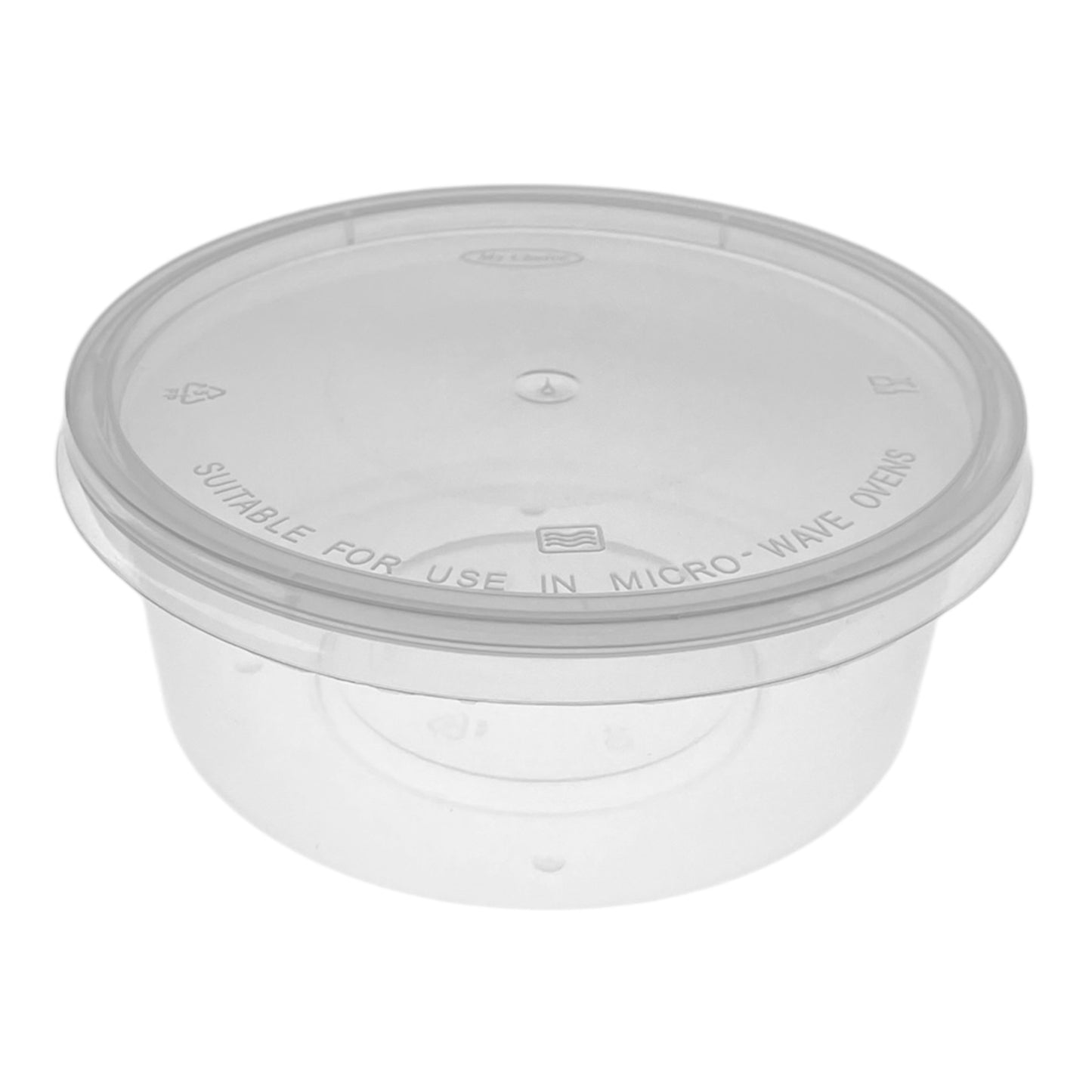 Round plastic containers with lids