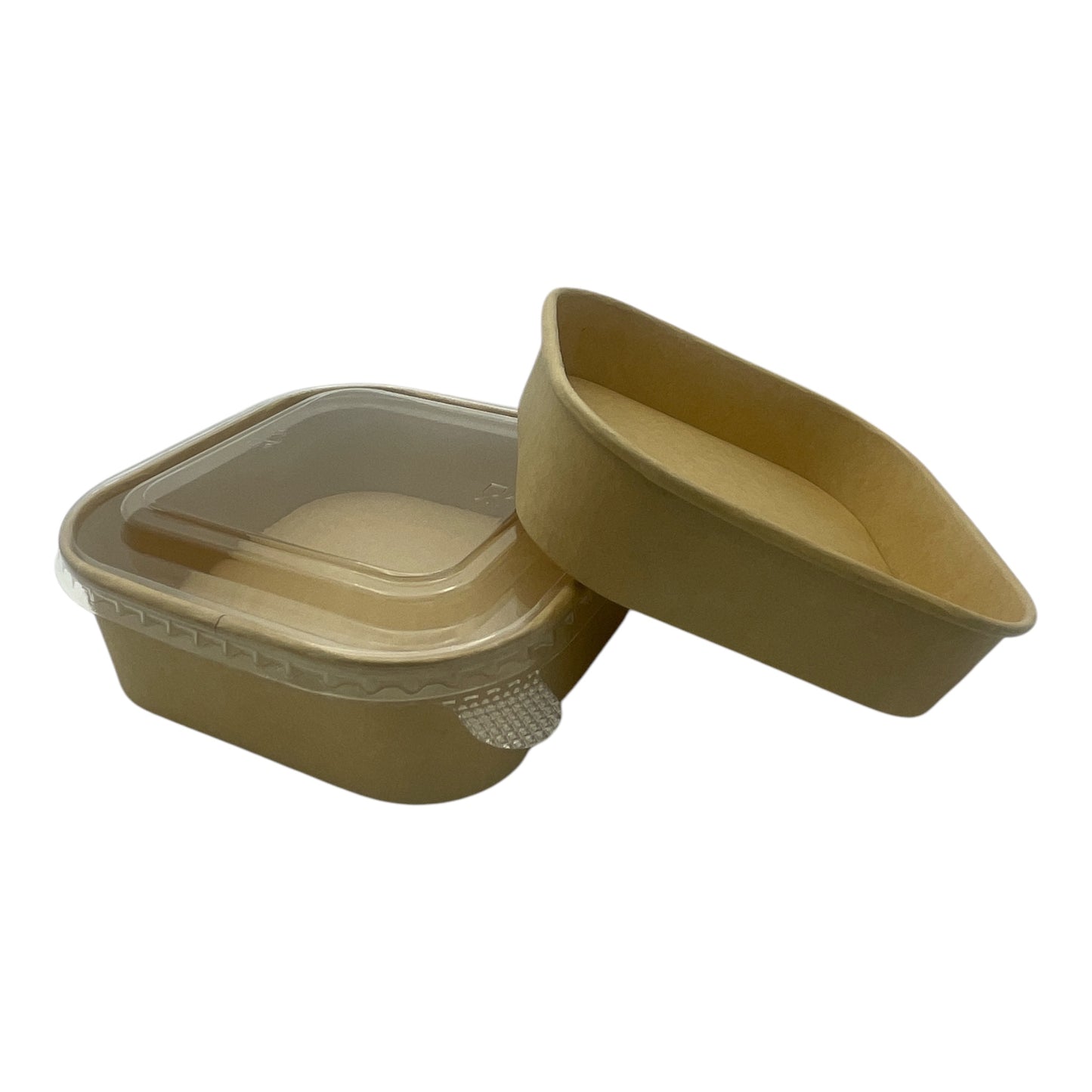 Square kraft bowl with a lid