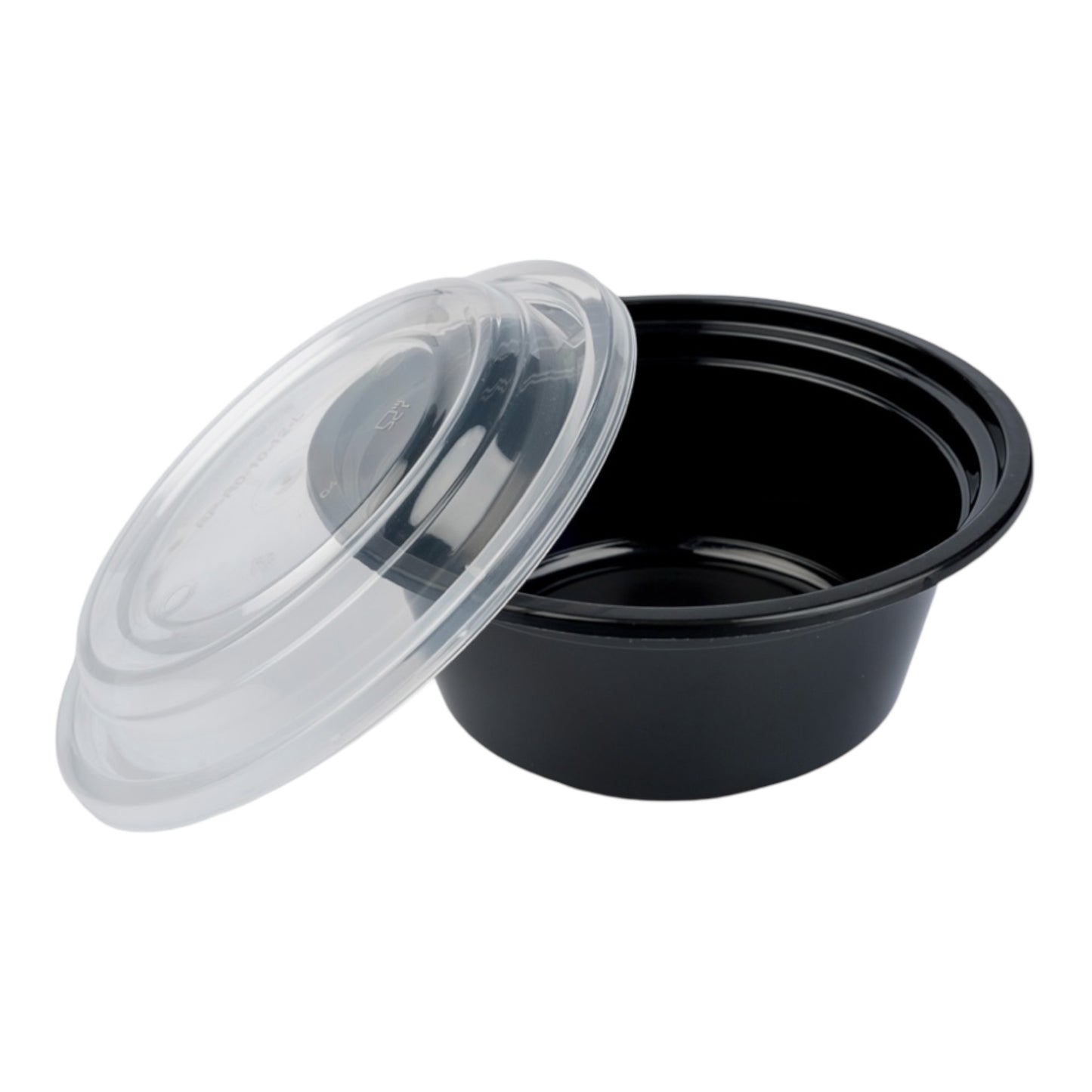 Round Black Microwaveable Container & Clear Lid (2 Sizes)