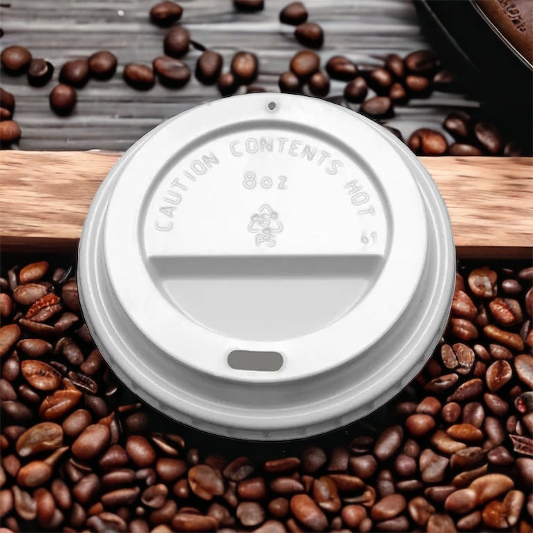 8oz Sip Thru White Lids