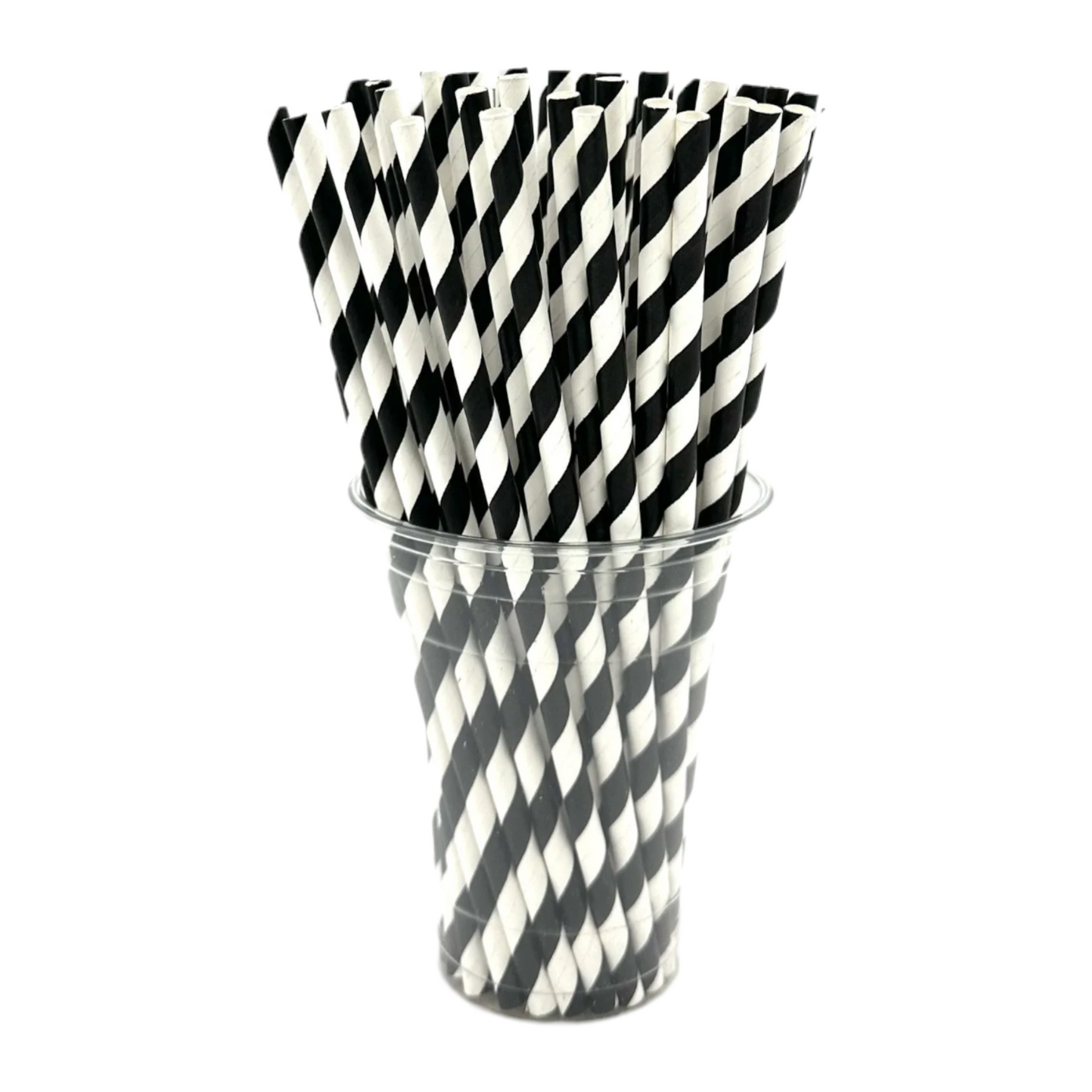 Black Stripe Paper Straws