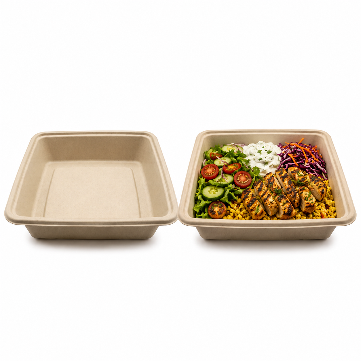 Square Sugarcane Bowls 1200ml