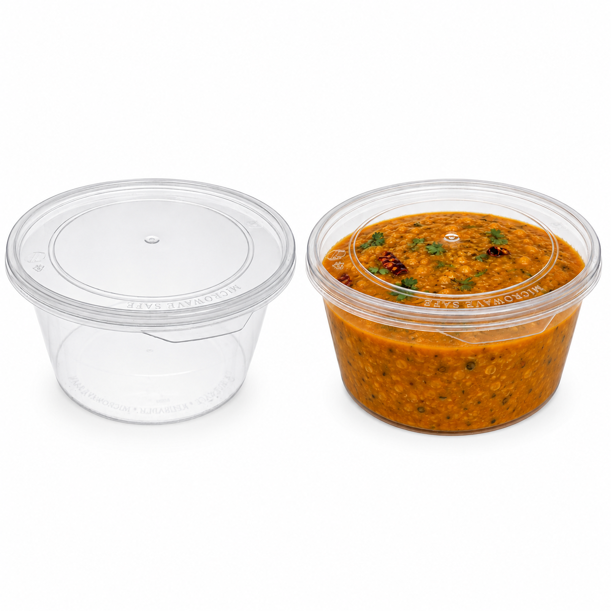 Round Clear Container with Lids (2 Sizes)