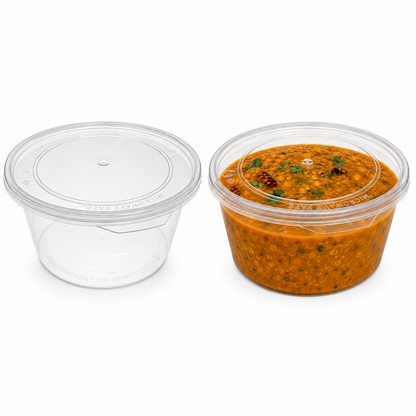 Round Clear Container with Lids (2 Sizes)