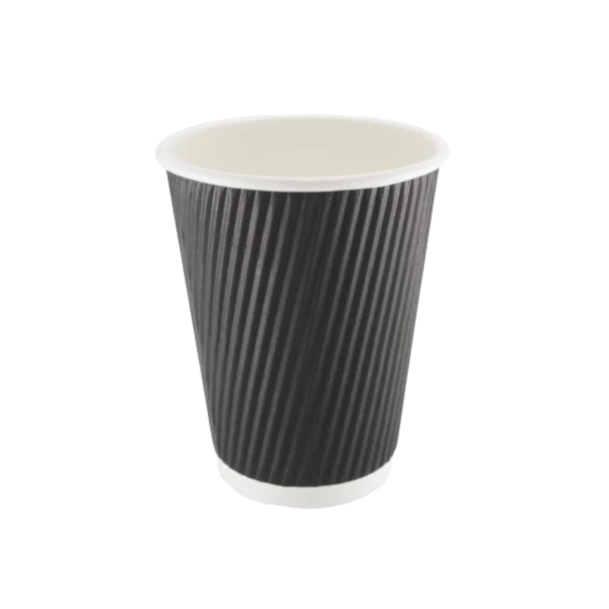 Buy 12oz Black Ripple Paper Cup - Food Packaging Direct