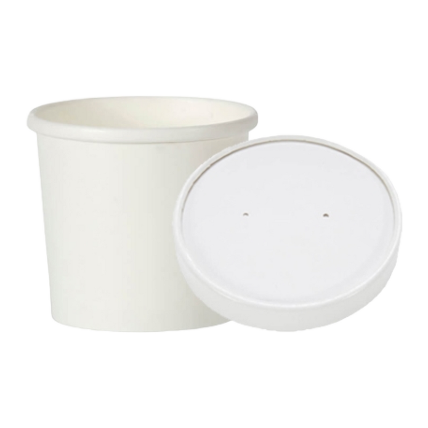 16oz White Soup Container & Lid Combo