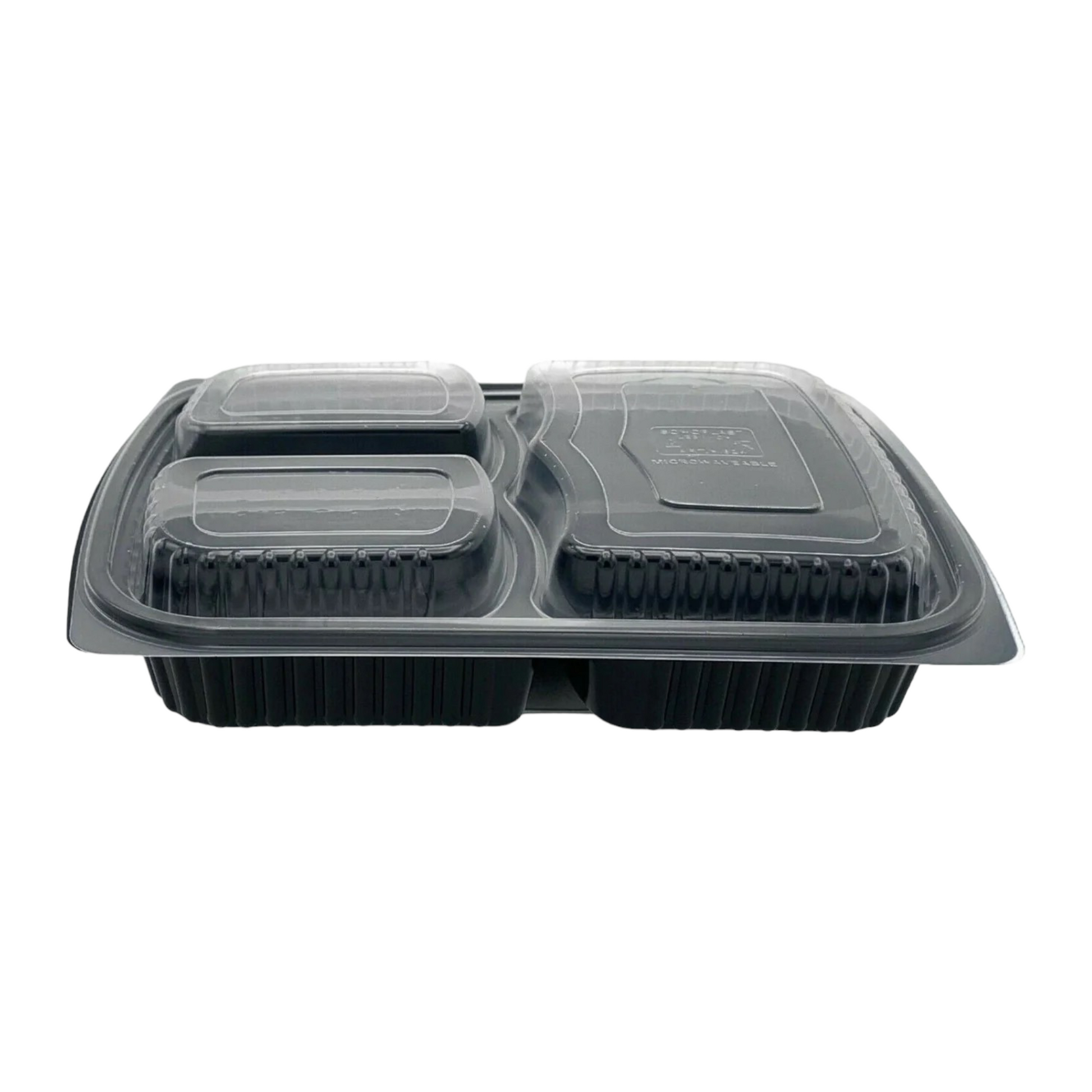 Somoplast [824] 1000cc 3 Compartment Black Microwaveable Container (Base)
