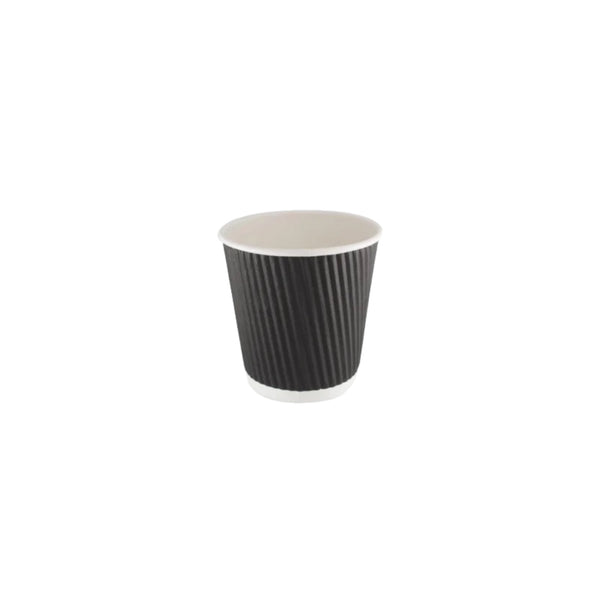 Buy 4oz Black Ripple Paper Cup - Food Packaging Direct