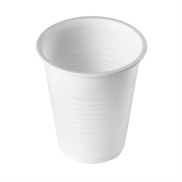 7oz White Plastic Water Cups