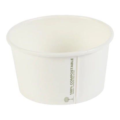 Ingeo White Compostable Soup Containers (3 Sizes)