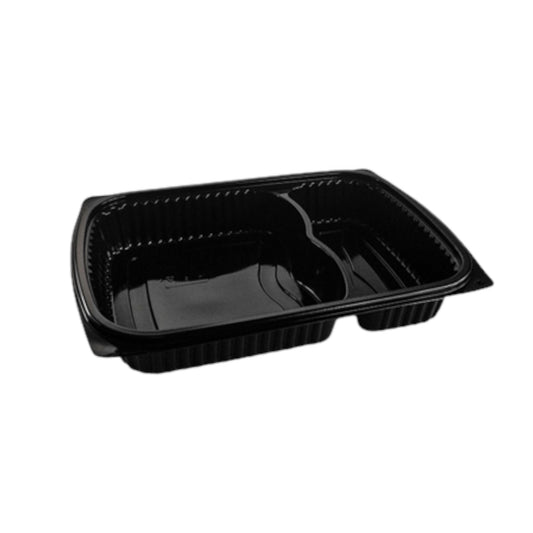 Somoplast [819] 1250cc 2 Compartment Black Microwaveable Container (Base)