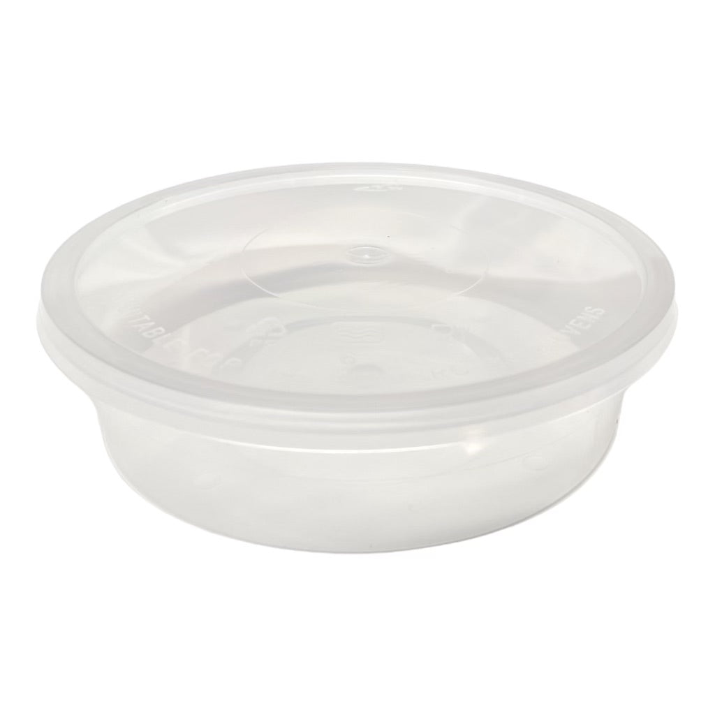 Round Plastic Container with Lids (2 Sizes)