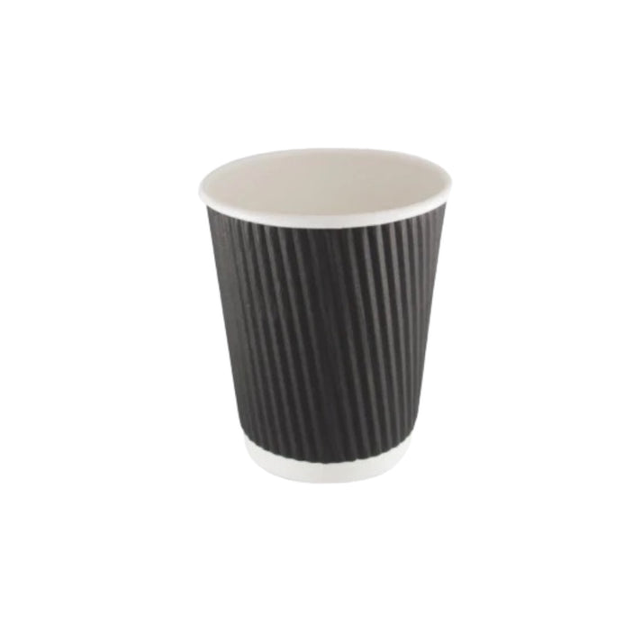 Buy 8oz Black Ripple Paper Cup - Food Packaging Direct