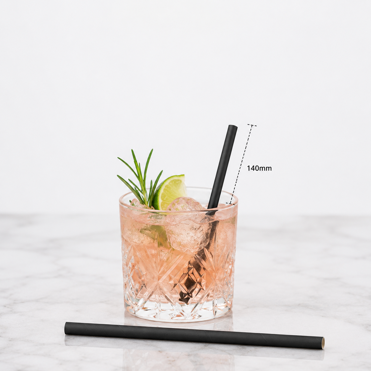 Solid Black Cocktail Straws