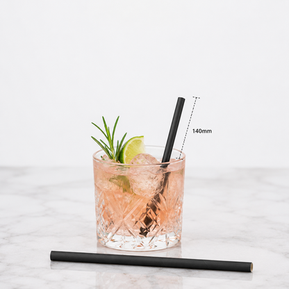 Solid Black Cocktail Straws