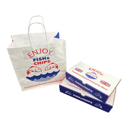 Fish & Chips Bags with Twisted Handle (2 Sizes)