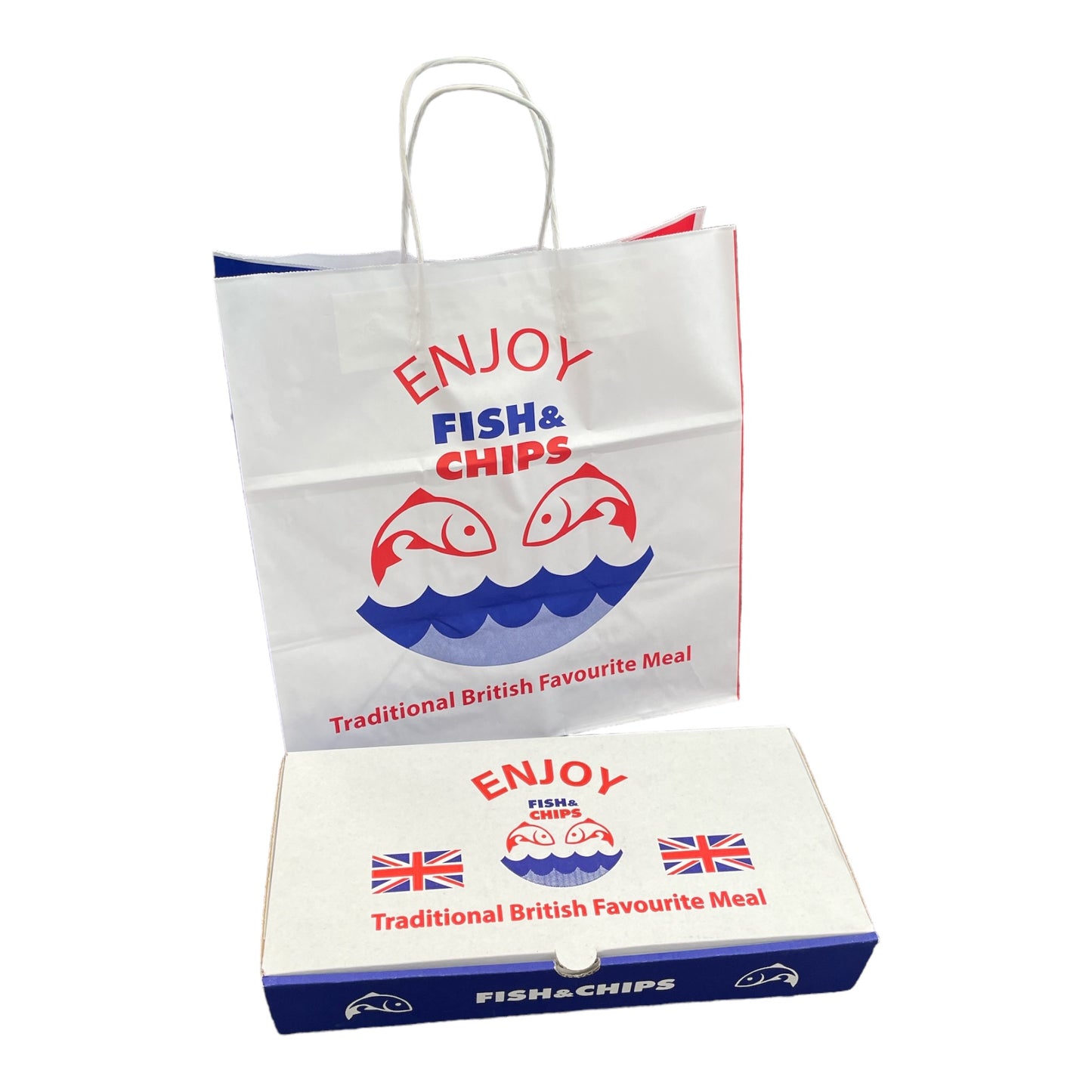 Fish & Chips Bags with Twisted Handle (2 Sizes)