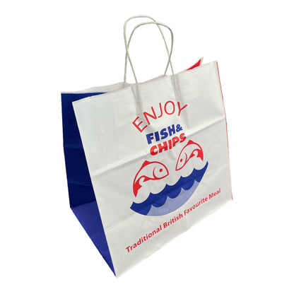 Fish & Chips Bags with Twisted Handle (2 Sizes)