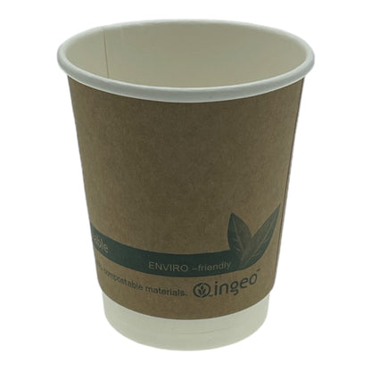 Kraft Compostable Double Wall Paper Cups (3 Sizes)