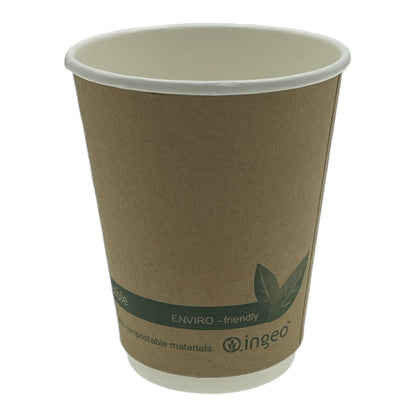 Kraft Compostable Double Wall Paper Cups (3 Sizes)