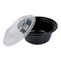 Black plastic container 