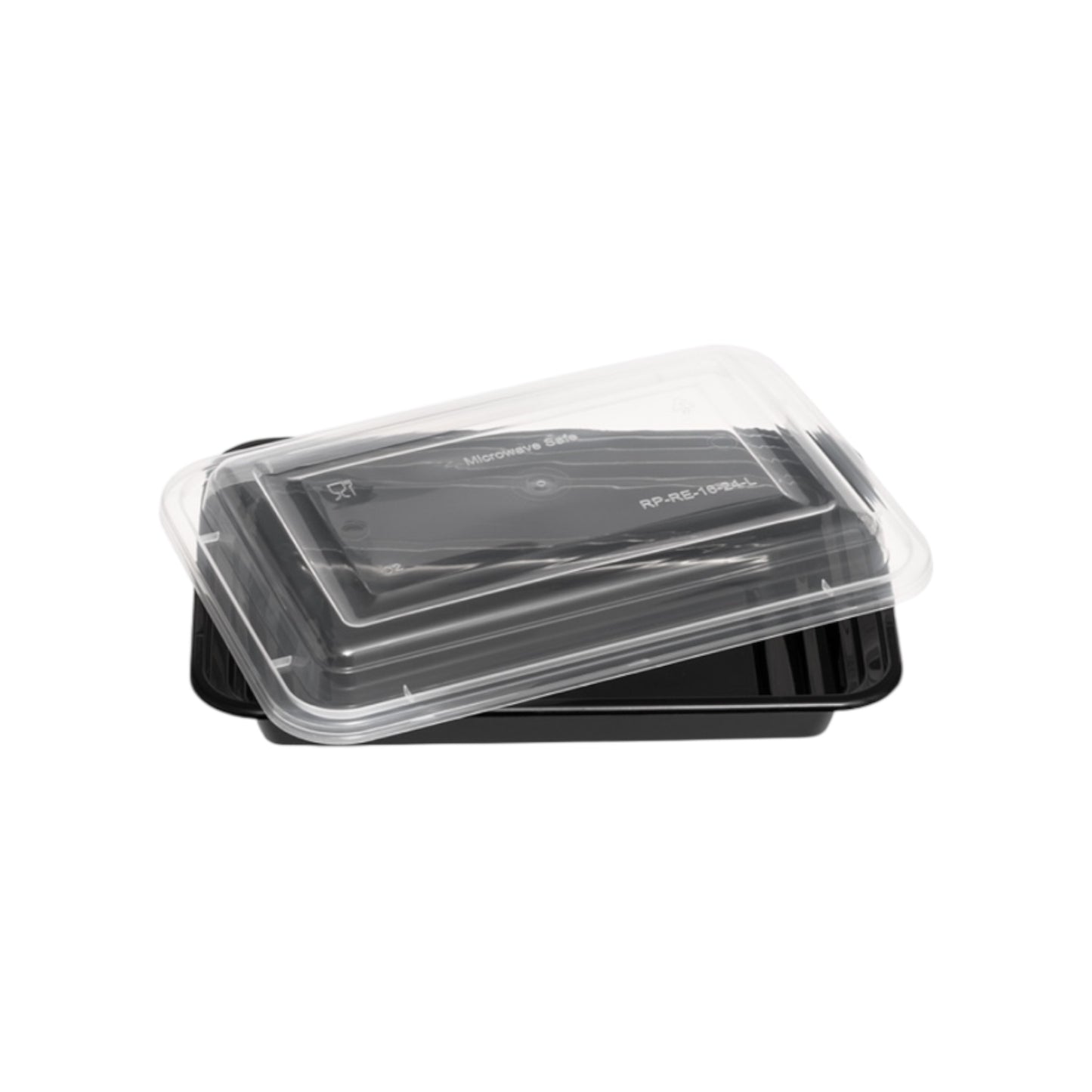Rectangle Black Microwave Container & Clear Lid (5 Sizes)