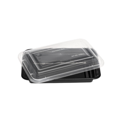 Rectangle Black Microwave Container & Clear Lid (5 Sizes)