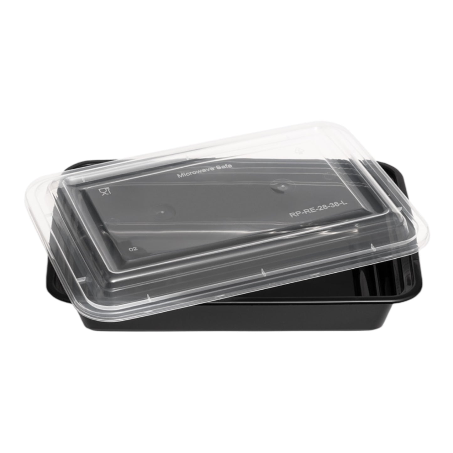 Rectangle Black Microwave Container & Clear Lid (7 Sizes)