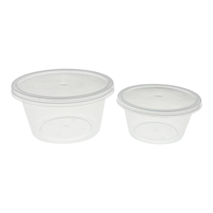 Clear Plastic Portion Cups with Lids (2 Sizes)