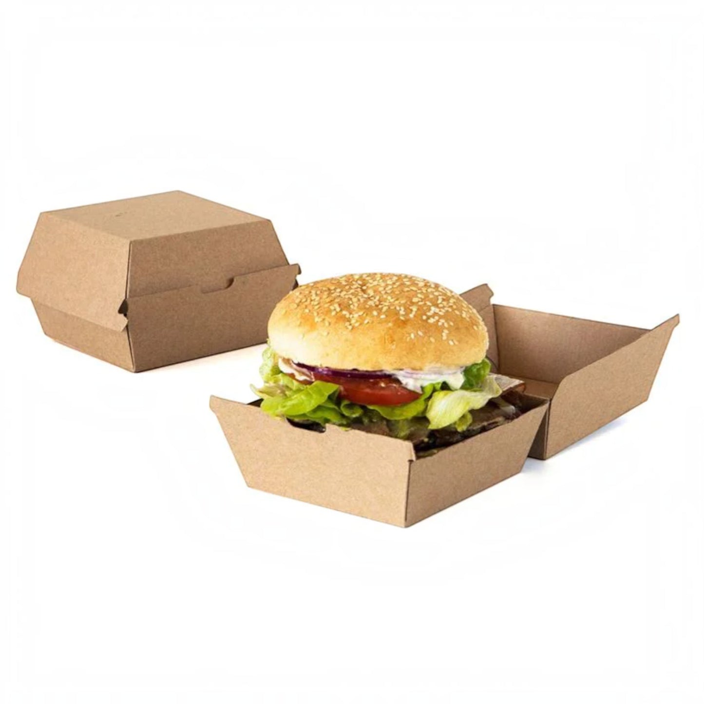 Corrugated Kraft Clamshell Burger Box