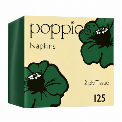Poppies 2ply Forest Green Napkin (4 Sizes)