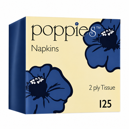 Poppies 2ply Navy Blue Napkin (4 Sizes)
