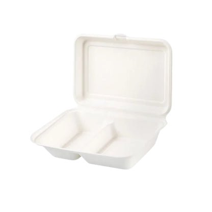 Bagasse 2-Compartment Container
