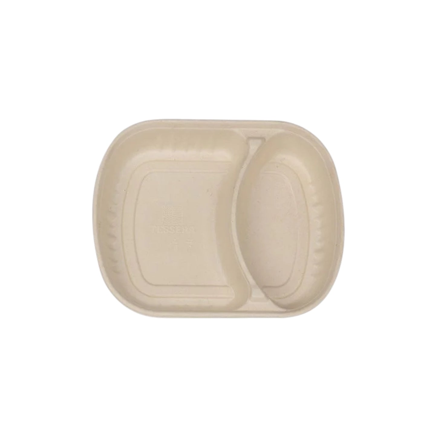2 Compartment Sugarcane Container with Lid