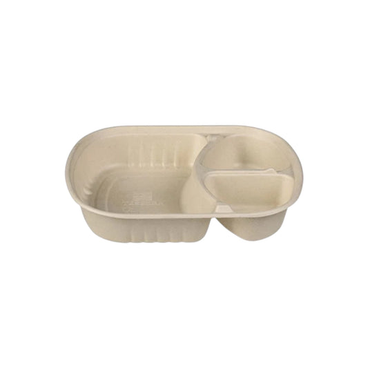 3 Compartment Sugarcane Container with Lid