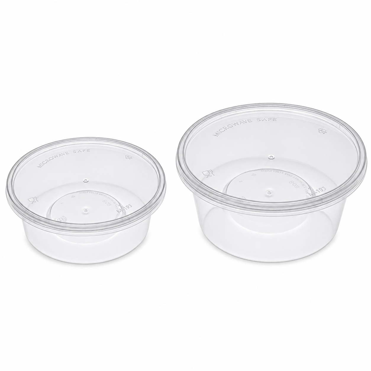 Round Clear Container with Lids (2 Sizes)