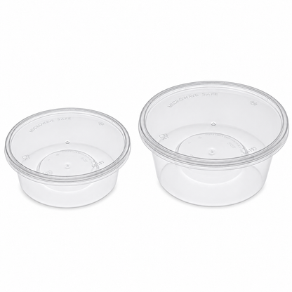 Round Clear Container with Lids (2 Sizes)