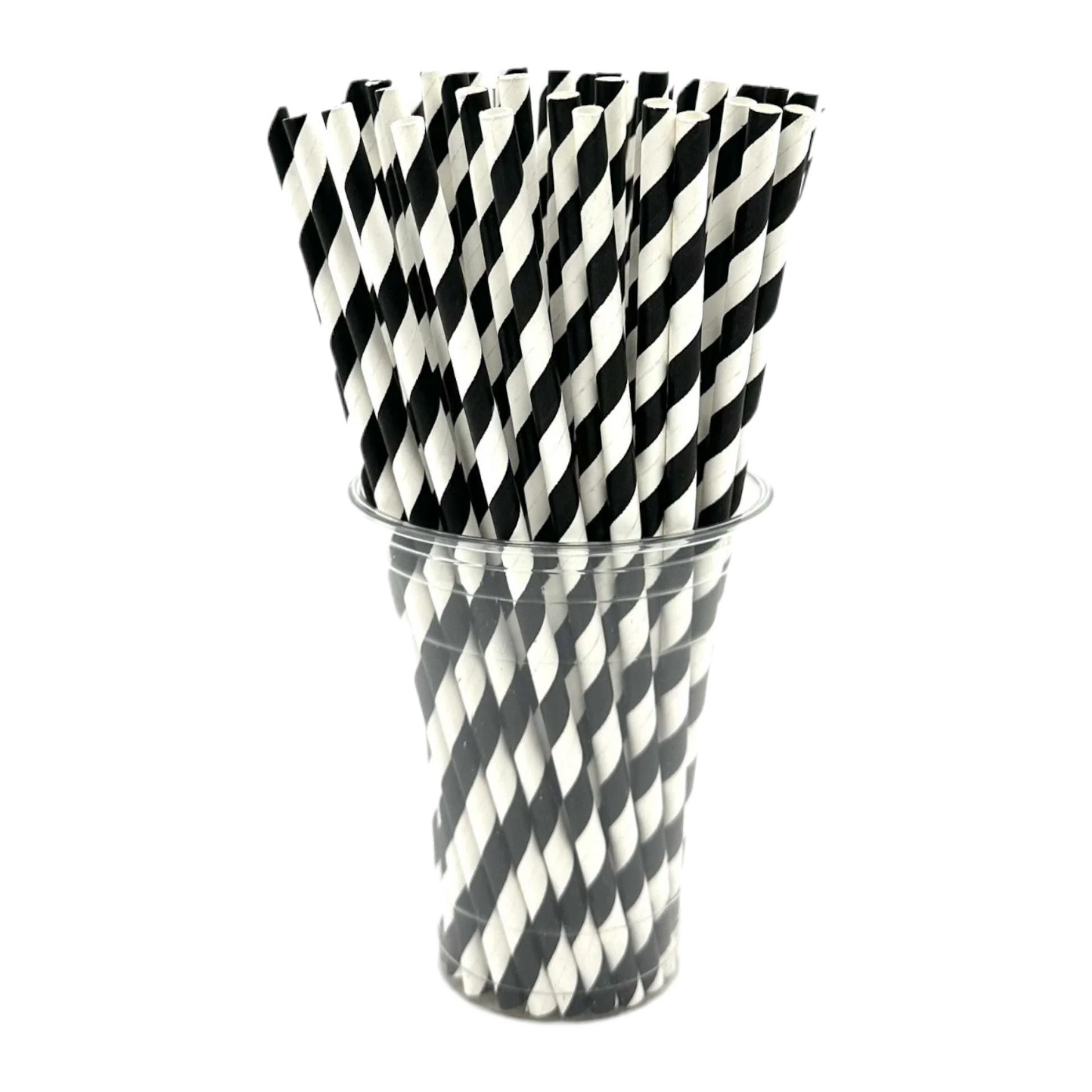 Black Stripe Paper Straws