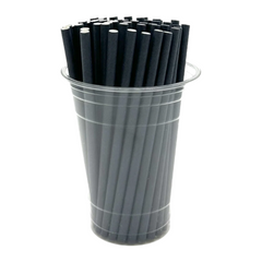 Solid Black Cocktail Straws