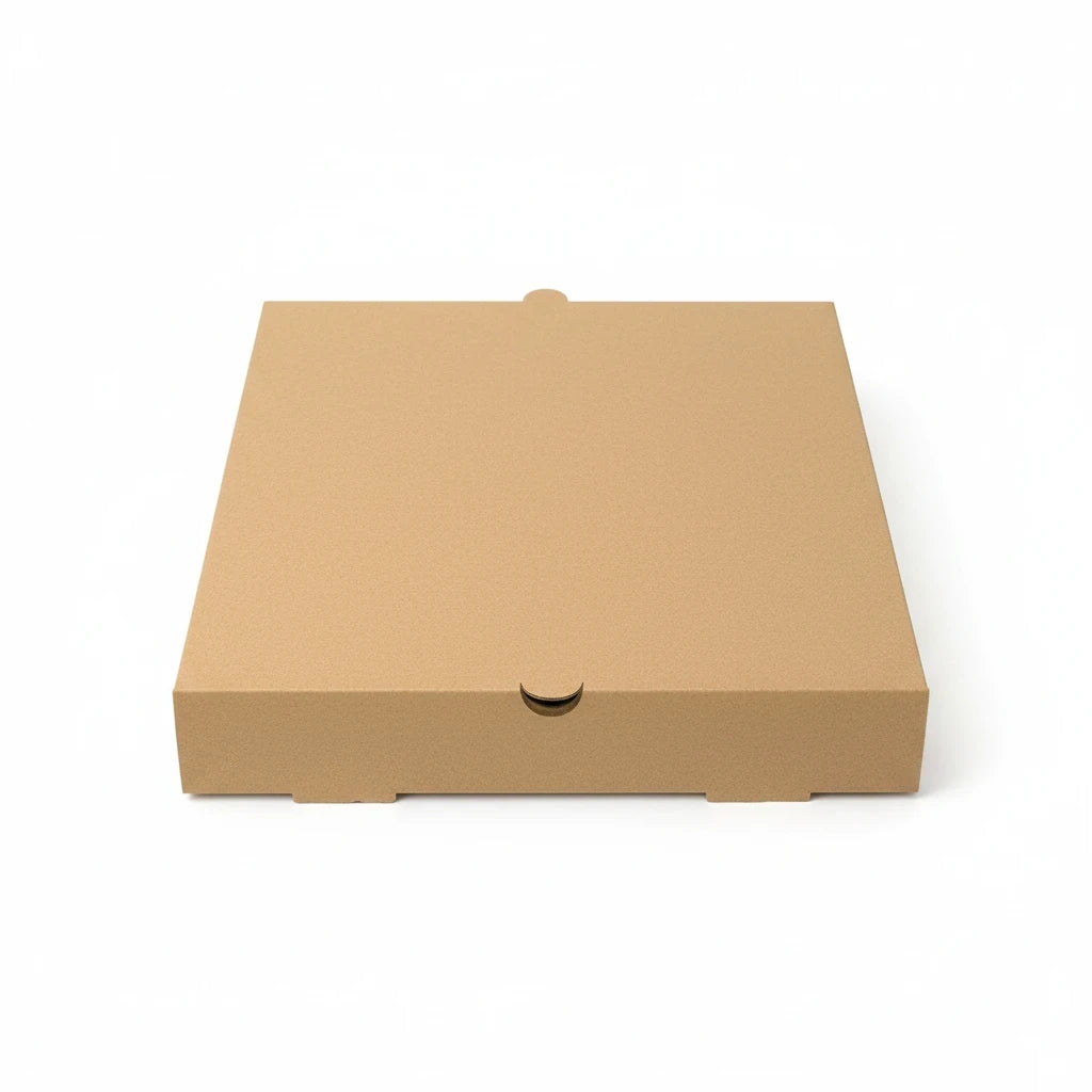 Food Packaging Direct 12-inch plain brown cardboard pizza box for secure food delivery