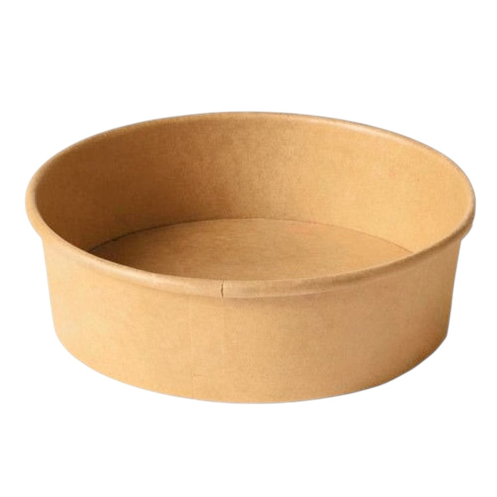 Food Packaging Direct 500cc round kraft paper food bowl for takeaway, eco-friendly and leak-resistant design