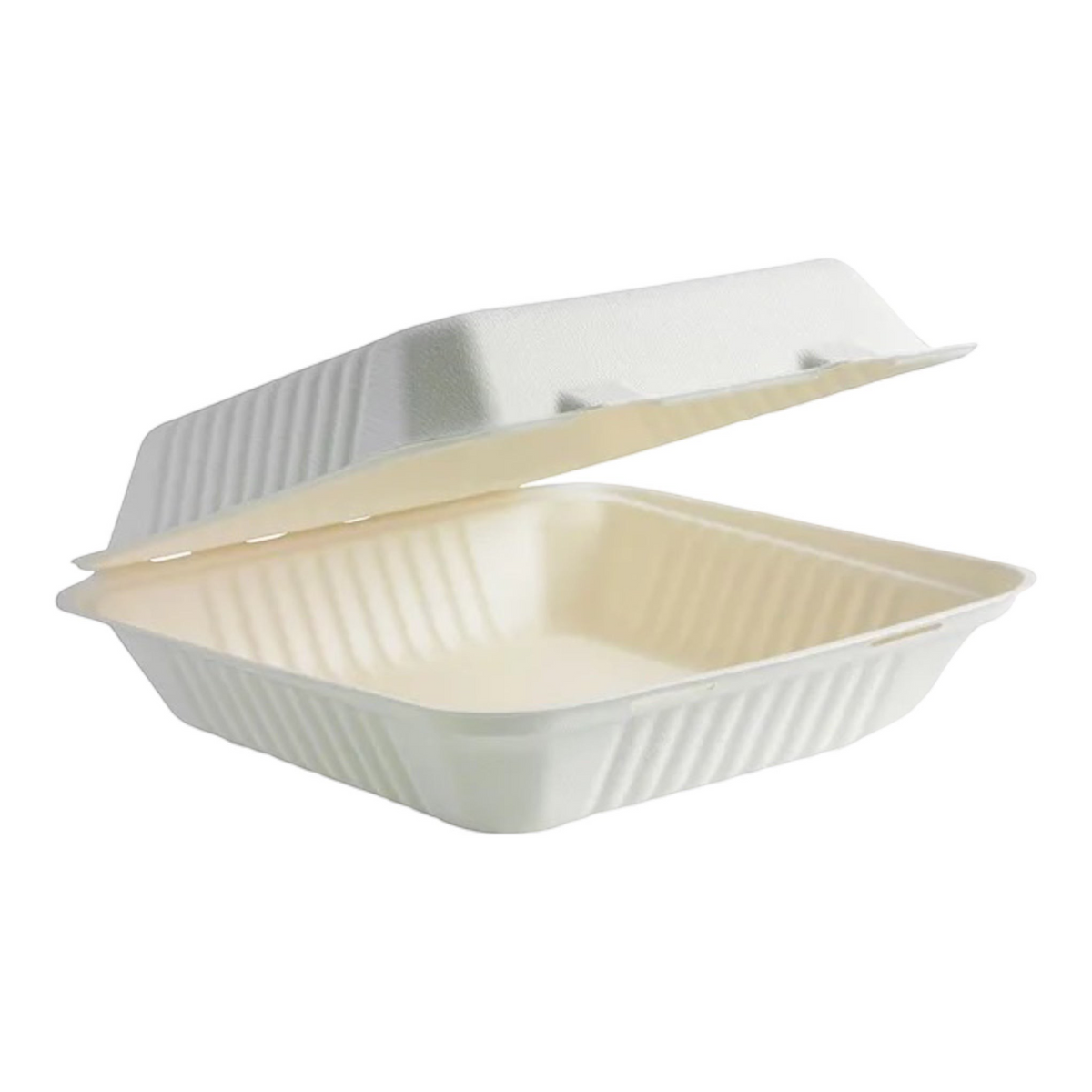 Food Packaging Direct 9-inch eco-friendly bagasse clamshell container made from renewable sugarcane pulp