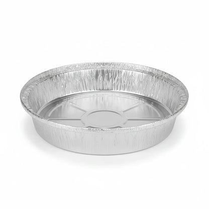Food Packaging Direct 9-inch round heavy-duty aluminium foil container base for takeaway food storage