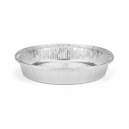 Food Packaging Direct 9-inch round heavy-duty aluminium foil container base for takeaway and oven use