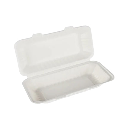Food Packaging Direct extra large white compostable sugarcane bagasse fish and chips takeaway box