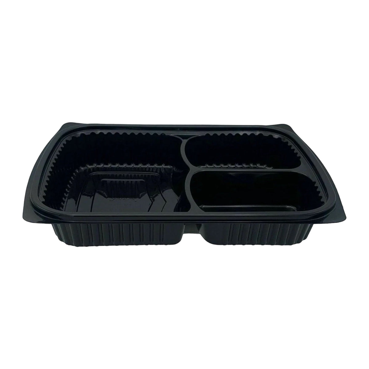 Food Packaging Direct black 3-compartment microwaveable polypropylene food container base for meal prep